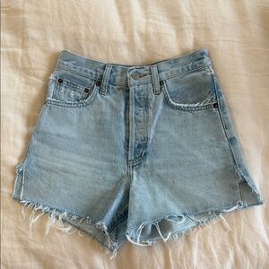 Agolde Light Blue Denim Women Shorts